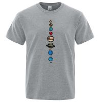 Nine Planets Mens Tshirt Universe Solar System Men Short Sleeves T Shirt Planets Colour Vintage Tee Gildan