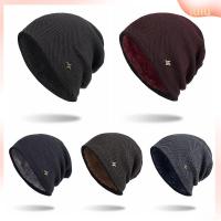 LULU Unisex หมวกผ้าฝ้าย ของแข็ง Gorros หมวกขนแกะหนา หมวกอุ่นฤดูหนาว หมวกถักผู้ชาย หมวกบีนนี่ลำลอง