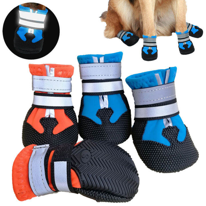 4pcs/Lot Shoes For Large Dogs Boots Waterproof Socks NonSlip