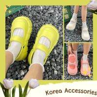 Korean? รองเท้าเสริมส้น แบบมีรัดข้อแต่งขอบหยัก มี 6 สี เบอร์ 35-40 (162)