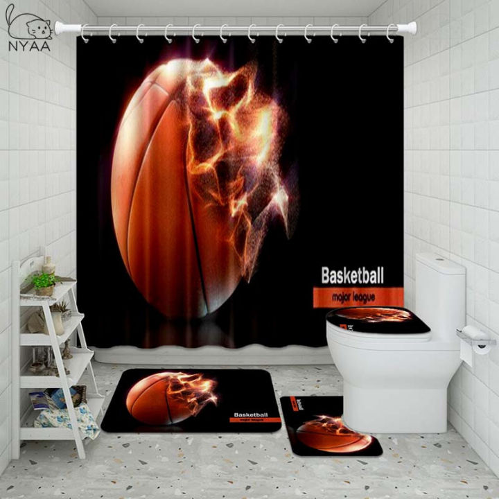 vixm-basketball-sports-nbsp-bathroom-waterproof-shower-curtain-set-pedestal-rug-lid-carpet-toilet-cover-set-bath-curtain-mat-set