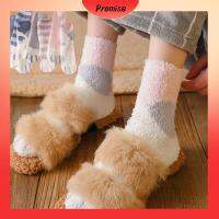 PROMISE ปุย Warm WARM ถุงเท้านอน หนา นุ่ม ถุงเท้ากำมะหยี่ปะการัง Cashmere Sox ถุงเท้าตั้งพื้น ลายอุ้งเท้า