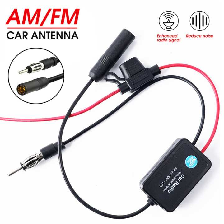 Car Antenna Signal Amplifier Set AM FM Radio Signal Antiinterference