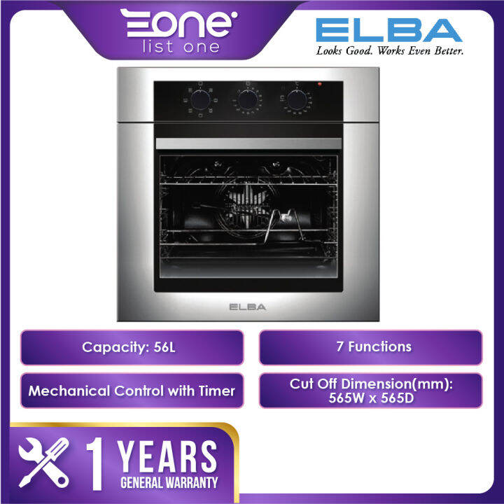 Elba 56L BuiltIn Oven Volto Electric Oven With 7 Functions Triple