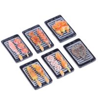 【CW】 1/12 Miniature Dollhouse Kebab Grilled Shrimp Barbecue Skewered Meat BBQ ModelFood Kithcen DollAccessoires