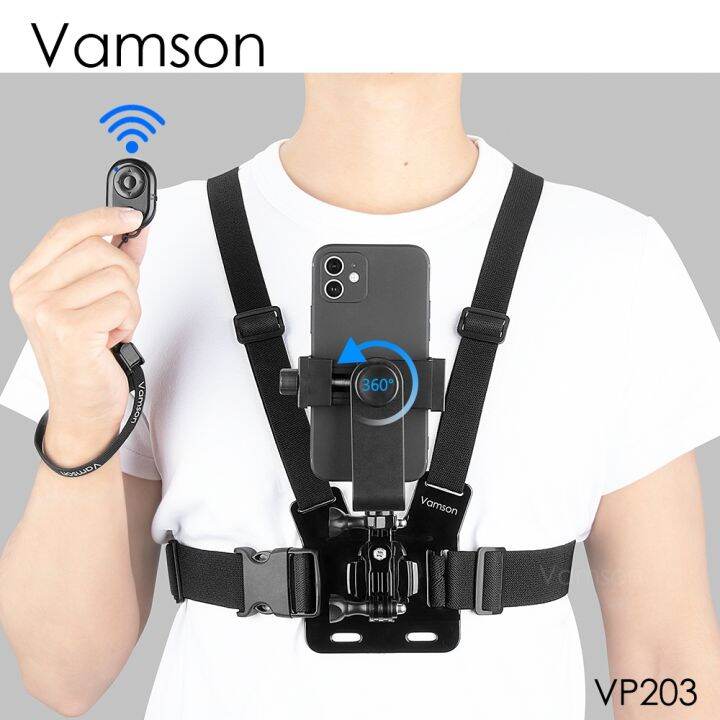 Vamson Chest Strap Rotate Mount for iphone Body Harness Holder Gopro 10