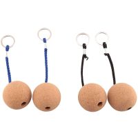 4Pcs Floating Cork Ball Keyrings,50mm Key Float Water Sport Accessories for Surfing Swimming Diving Fishing Sailing Boat