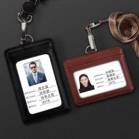ID Card Holder Work Card Set Work Card with Lanyard Badge Bus Cowhide Employee Work Card Badge Leather Card Holder for Women