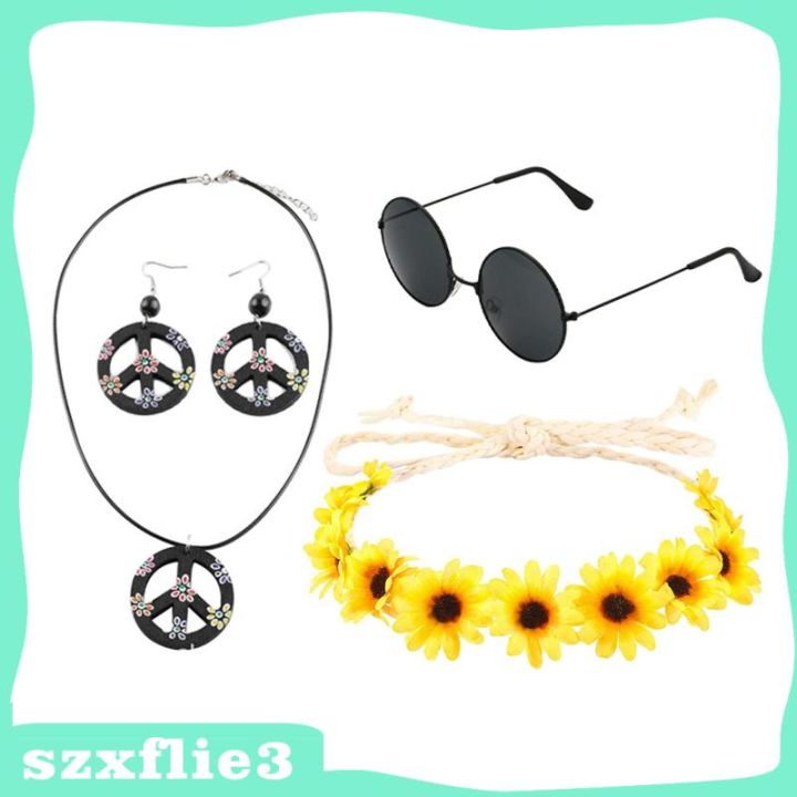 hippie-costume-accessories-set-earrings-cosplay-fancy-dress-60s-70s-dressing
