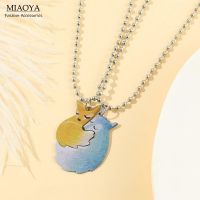 MIAOYA Fashion Jewelry Shop สร้อยคอคู่ดีไซน์สุนัขจิ้งจอก2ตัวเครื่องประดับสแตนเลสของขวัญปีใหม่ที่สวยงาม