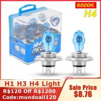 MOVanya อะไหล่รถยนต์ H3 H4แฟลกซ์,H1 H9หลอดไฟฮาโลเจนไฟกระแสตรง2ชิ้น DC 12V 100W 6000K สีขาวไฟหน้ารถยนต์ที่จอดรถ