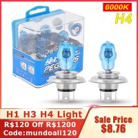 MovFlax H4 H7 H3 Car HOD Halogen Bulbs H9 H1 2 Pcs DC 12V 100W 6000K White Light Front Headlight Lamp Car Light Source Parking