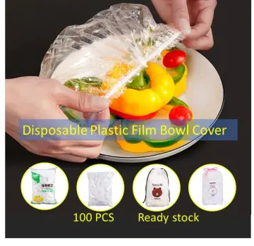 Food Elastic Wrap Plastic Covers Bowl Cover Reusable Storage Disposable  100pcs