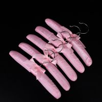 5 x Satin Padded Children Clothes Hook Hangers (Pink)