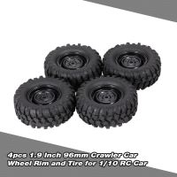 4pcs 1.9 นิ้ว 96mm ตีนตะขาบรถล้อริมและยางสำหรับ 1/10 HSP Redcat Traxxas