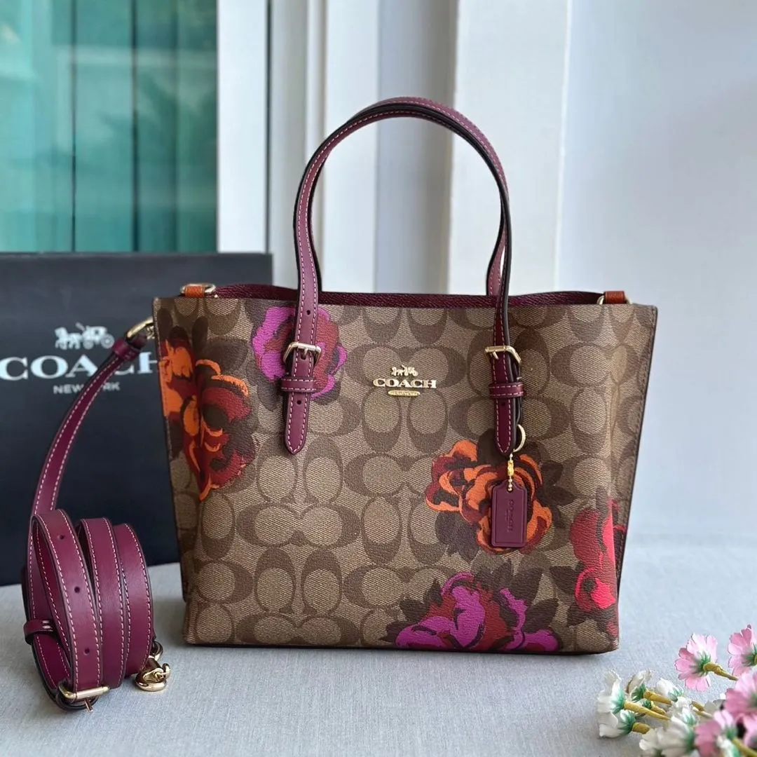 กระเป๋าถือ กระเป๋าสะพาย COACH MOLLIE TOTE 25 IN SIGNATURE CANVAS WITH JUMBO  FLORAL PRINT 