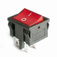 คันโยกเปิดปิดแบบ KCD-4โคมไฟสีแดง4PIN 21x24mm 4pin 12A 125V