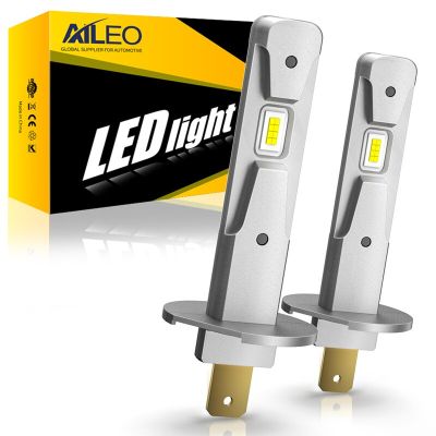 AILEO 2Pcs H1 Led Headlight Bulbs Mini Size Design Wireless For Car Led Lamp 16 Pcs CSP 7035 Chips 13000LM 6000K White H3 IP68 Bulbs  LEDs  HIDs