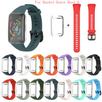 สายนาฬิกาข้อมือซิลิโคนสำหรับ Huawei Honor Band 6สมาร์ทวอท์ชแบบเต็มจอป้องกัน TPU โปร่งใสสายข้อมือสำหรับเปลี่ยนเคสสำหรับ Honor Band 6อุปกรณ์สายรัดกีฬา