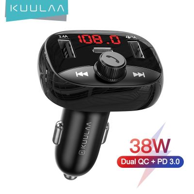 Kuulaa 38W ที่ชาร์จแบบด่วนพร้อมตัวรับส่งสัญญาณ Fm บลูทูธเครื่องเล่น Mp3 Tf Card Kit 3.4A Dual Usb ชาร์จ Usb สําหรับรถยนต์