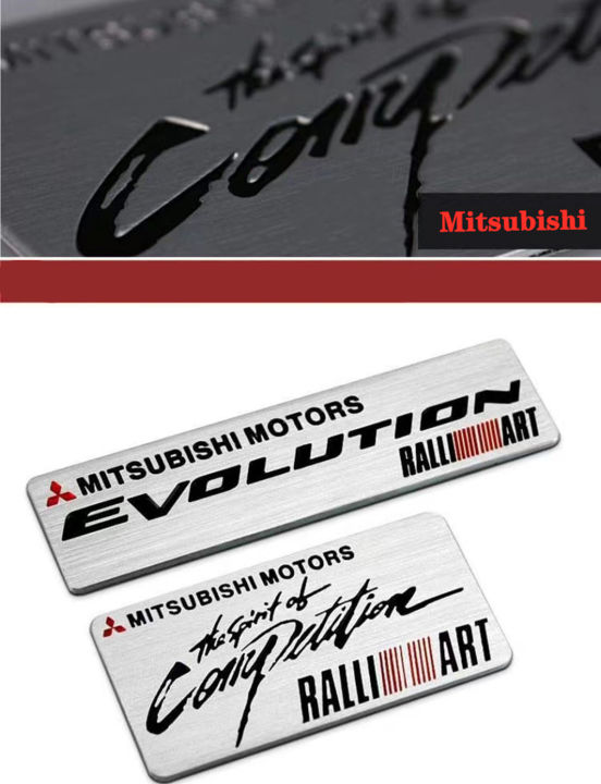 สติกเกอร์-mitsubishi-สติกเกอร์รถดัดแปลงโลหะ-ralliart-รถแรลลี่หางมาตรฐานเหมาะสำหรับรถแลนเซอร์-outlander-pajero-jinxuan