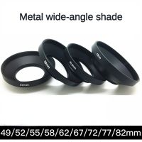 Metal Lens Hood Wide-Angle 49mm 52mm 58mm 55mm 62mm 67mm Screw-in Lente Protect + Lens Cap For Canon Nikon Sony