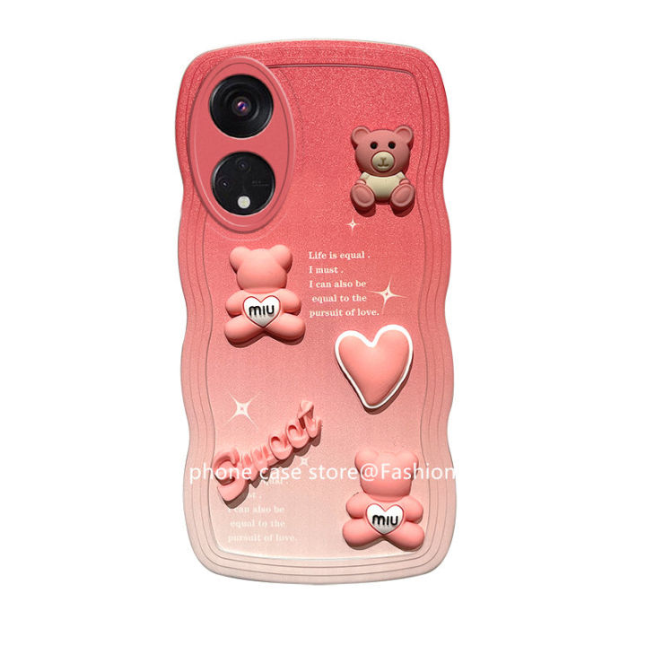 เคส-oppo-reno8-t-4g-5g-oppo-a17k-a16k-a16e-phone-case-เคสโทรศัพท์คลื่นลูกใหญ่ไล่ระดับสีการ์ตูนหวานตุ๊กตาหมีกันกระแทกปกอ่อนพร้อมสาย2023