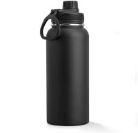 Insulated Water Bottle, 1000Ml  32 Oz Stainless Steel Double Wall Vacuum Wide Mouth Sport Bottle With Leakproof Spout Lid