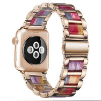 Metal+Resin Strap For apple watch band 45mm41mm 44mm 40mm iwatch i 42mm 38mm watchband bracelet apple watch series 5 4 3 se 6 7