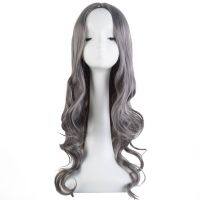 Cosplay Wig Fei-Show Synthetic Long Curly Middle Part Line Dark Grey Women Hair Costume Carnival Halloween Party Salon Hairpiece Wig  Hair Extensions