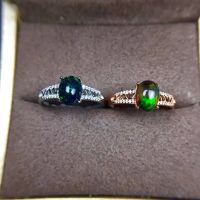 New products, natural black Opal ring, 925 silver inlay, hot selling. From Australia