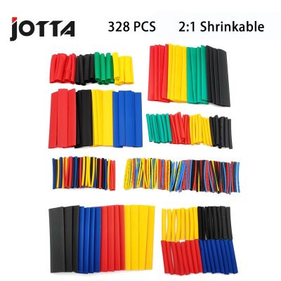 328pcs  Heat Shrink Tube Kit Shrinking Assorted Polyolefin Insulation Sleeving Heat Shrink Tubing Wire Cable 5 Colors 8 Sizes Electrical Circuitry Par