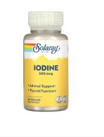 [ ไอโอดีน ]  Solaray, Iodine, 500 mcg x 30 แคปซูล (VegCaps)