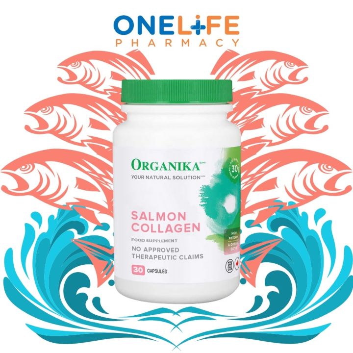 Organika Salmon Collagen (30 Vegan Capsules) Marine Collagen for skin