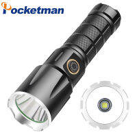 High Lumens XHP50 LED Flashlight 5 Modes Type-c USB Charging Aluminum alloy Torch with Attack head Outdoor Emergency Camp Light