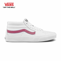 VANS SK8-Mid - (Leather) true white/deco rose รองเท้า ผ้าใบ VANS ชาย หญิง