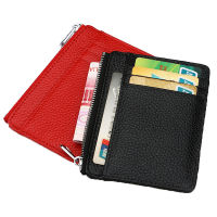 【CW】Large Wide Genuine Leather ID Card Holder Zipper Business Bank Credit Card ID Holder pocket Custom Gold Silver Engrave NAME LOGO