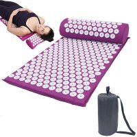 66cm*42cm Yoga Mats High Pulse Acupressure Mat and Pillow Set Foot Massager Cushion Back Neck Pain Relief and Muscle Relaxation