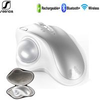 ✌❃☫ SeenDa Bluetooth Wireless Trackball Mouse 2.4G Bluetooth Ergonomic Rechargeable Mice with 3 Adjustable DPI Thumb Control