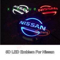 Bochang ไฟท้ายรถแบบ5D ไฟแอลอีดีแสดงโลโก้ไฟโลโก้ LED Nissan Hiasan Mobil สติ๊กเกอร์โลโก้