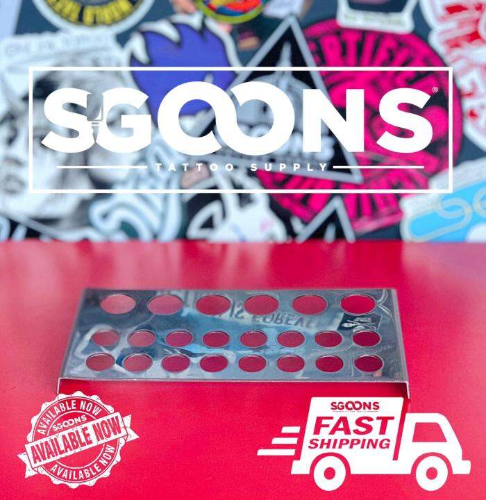 1 Pc Stainless Steel Tattoo Ink Cup Holder For 22 caps Stand SGOONS TATTOO SUPPLY Lazada PH