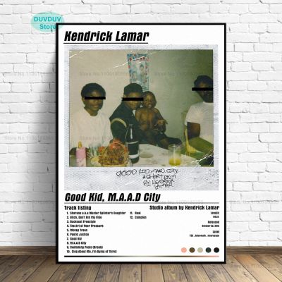 Kendrick Lamar Good Kid MAAD City Music Album ภาพวาดผ้าใบโปสเตอร์ HD พิมพ์ Wall Art ภาพ Room Decor