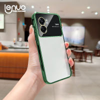 Lenuo เคสป้องกันฟิล์มเลนส์แบบใสใหม่หรูหราสำหรับ Realme V23 V13ฝาหลังเคสกันกระแทกแบบชุบ TPU แบบนิ่ม