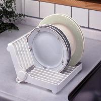 Kitchen Foldable Dish Plate Drying Rack Organizer Drainer Plastic Storage Holder