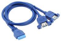 2 Port USB 3.0 Type A Female to 20 Pin Header Female Adapter Cable Cord 0.5m 50cm 30cm 80cm