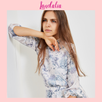 Landalia - Freya Top เสื้อแขนยาว เสื้อเบลาซ์ ผ้าพริ้วนุ่มลื่น ลายหินอ่อนสวยไม่ซ้ำใคร ผลิตจากผ้านำเข้าญี่ปุ่น เสื้อใส่ทำงาน เสื้อใส่ออกงาน