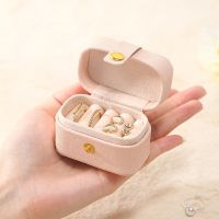 Mini Portable Small Jewelry Storage Bag Travel Simple Leather Ring Necklace Earrings Storage Box Organizer Display Gift Box