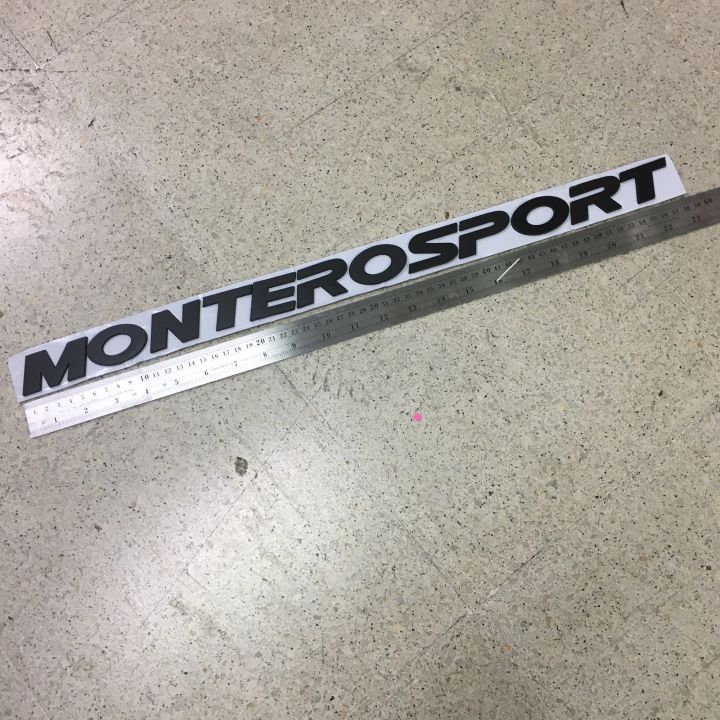 โลโก-monterosport-ติดฝากระโปรงหน้า-มิตชูบิชิ-ตัวอักษรแยก-สีดำ