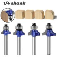 1PC 1/4－6.35MM Shank Milling Cutter มุมแกะสลักไม้รอบเราเตอร์บิตพร้อมแบริ่งไม้งานไม้ทังสเตนคาร์ไบด์