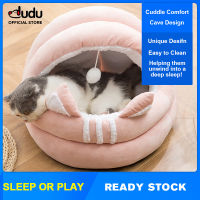 DUDU Pet Warm Cozy Cat Bed ตะกร้าสัตว์เลี้ยง Kitten Lounger Cushion Cat House นุ่มสบาย Dog Mat เตียงล้างทำความสะอาดได้แมวอุโมงค์